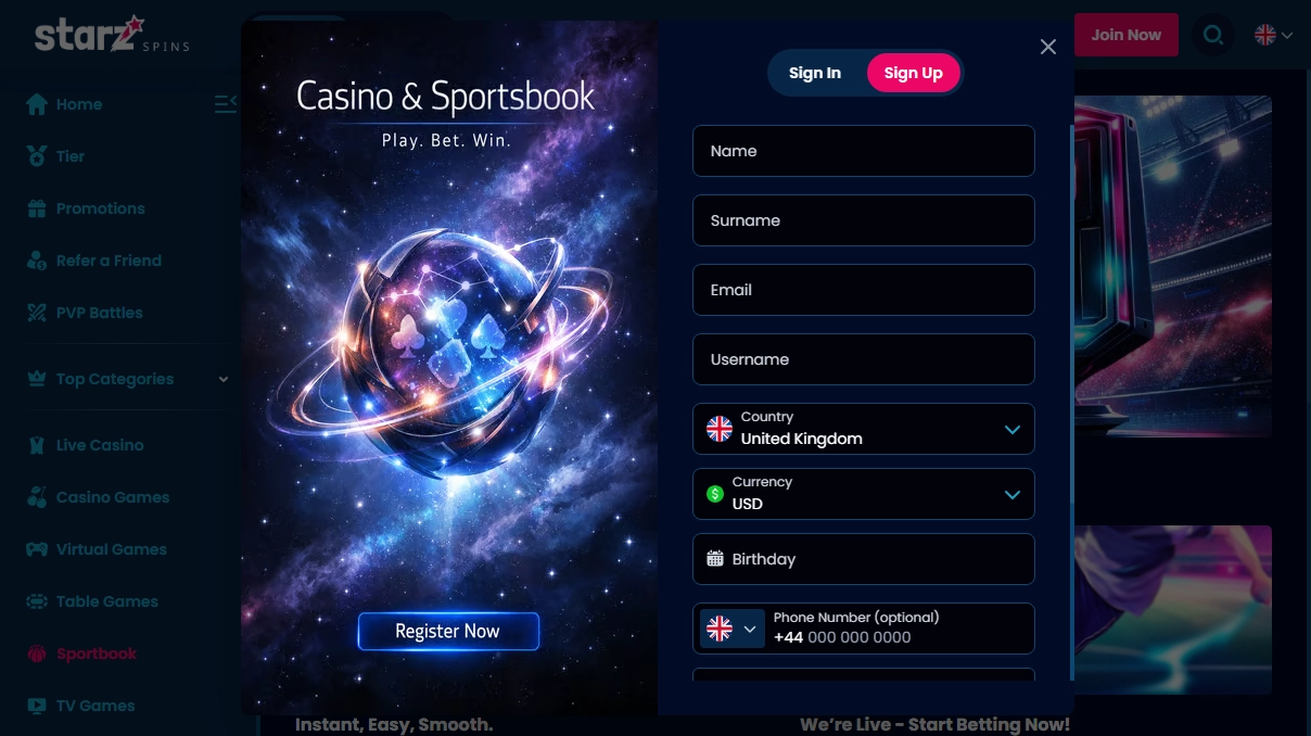 Starzspins Casino